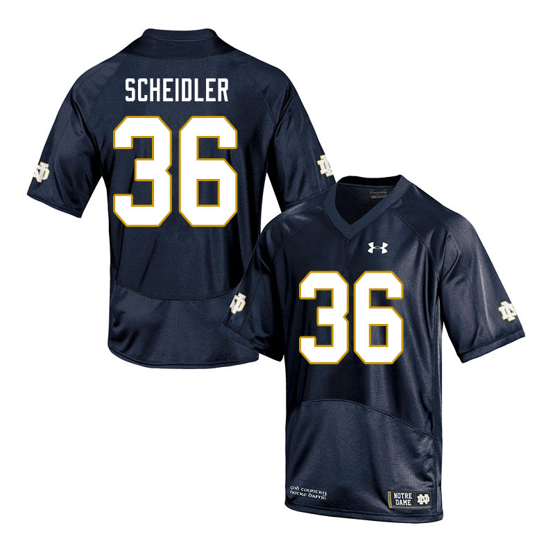 Men #36 Eddie Scheidler Notre Dame Fighting Irish College Football Jerseys Sale-Navy